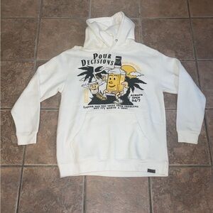 Open 925 Men's Hoodie Pour Decisions Hoodie White Unisex SIZE: L
